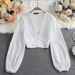 Shein puffy sleeve crop top